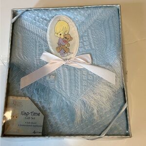 Vintage precious moments baby embroidered appliqued shawl - New in box